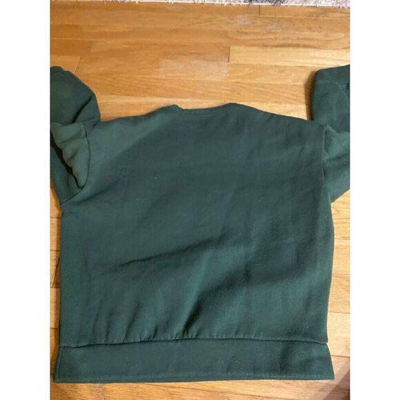 Dazy women's green soft embroidered Athletics crew neck pullover sweater size M - Picture 7 of 9